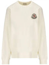 Logo Patch Sweatshirt White - MONCLER - BALAAN 3