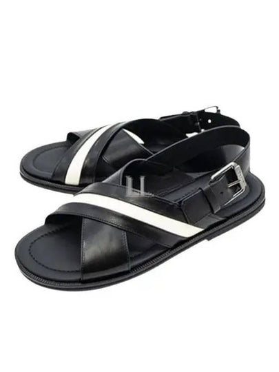 Jamilo Strap Leather Sandals Black - BALLY - BALAAN 2