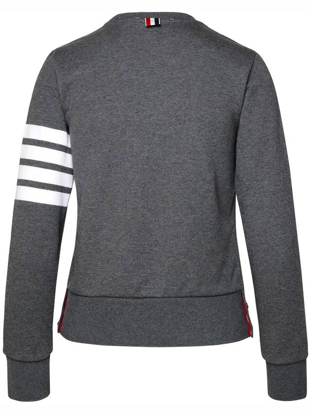 Engineered 4 Bar Stripe Loopback Jersey Knit Crewneck Sweatshirt Dark Grey - THOM BROWNE - BALAAN 4