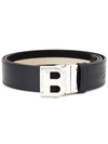 Unisex B Buckle Reversible Belt Black White - BALLY - BALAAN 4