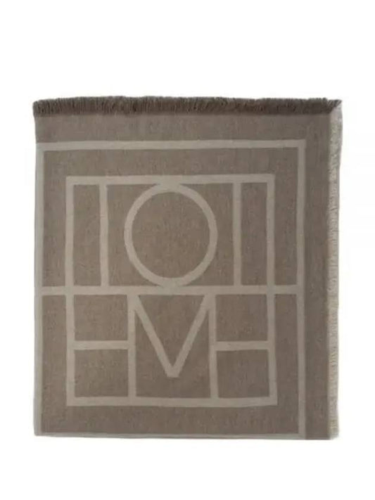 Monogram Wool Cashmere Scarf Beige - TOTEME - BALAAN 2