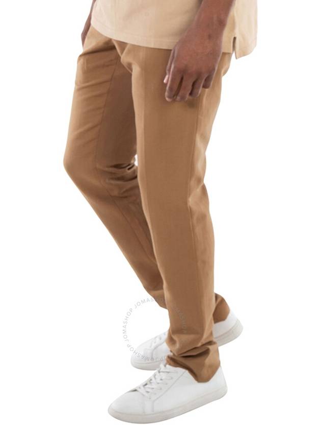 Wool Linen Tailored Straight Pants Camel - BURBERRY - BALAAN 3