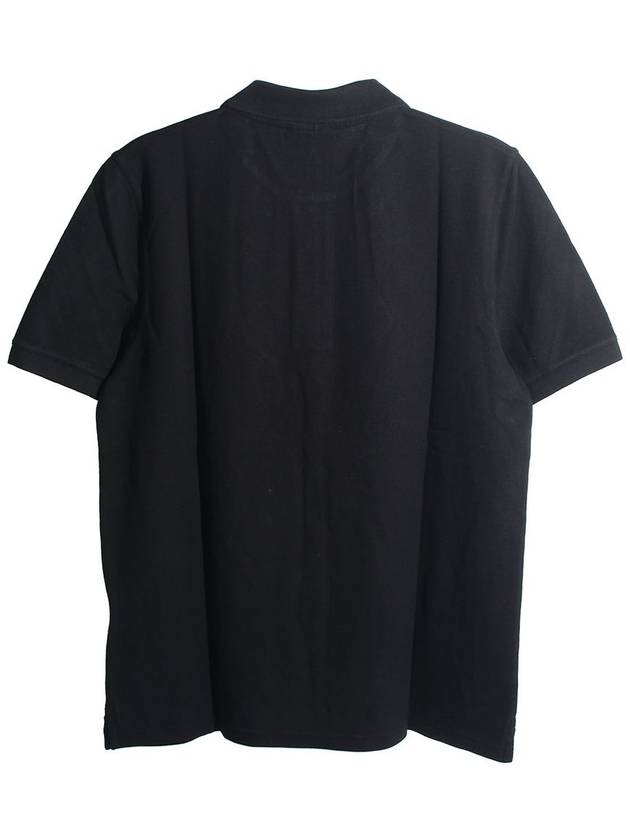 Fox Head Patch Cotton Polo Shirt Black - MAISON KITSUNE - BALAAN 3