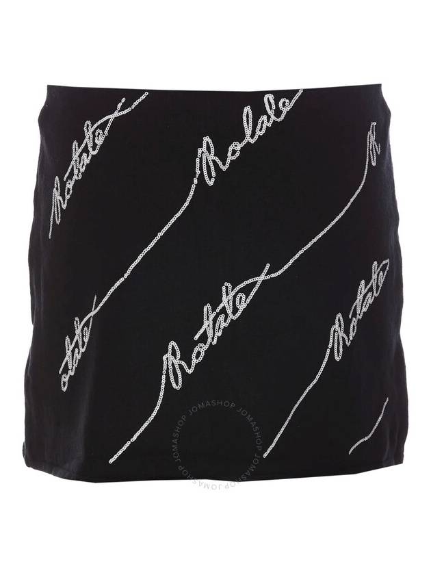 Rotate Ladies Black Sequin Logo Mini Skirt, Brand Size 36 (US Size 2) - ROTATE - BALAAN 2