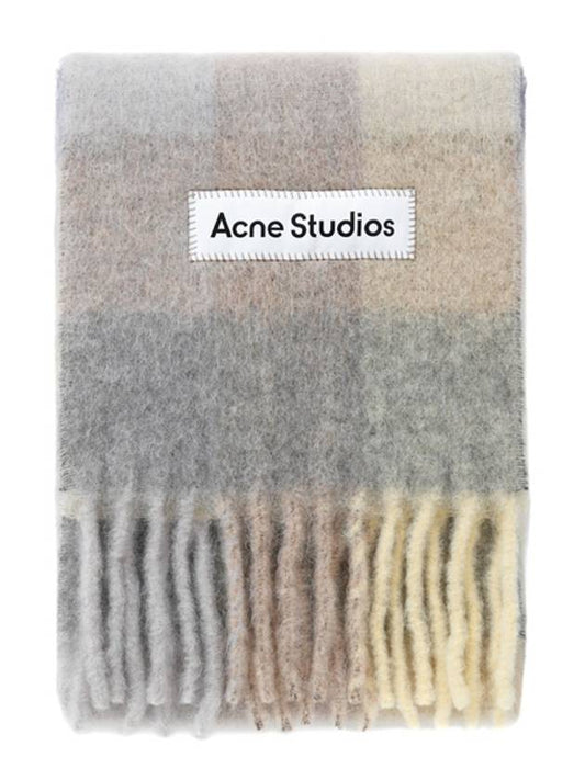 Check Mohair Muffler Vanilla Beige Lavender - ACNE STUDIOS - BALAAN 2