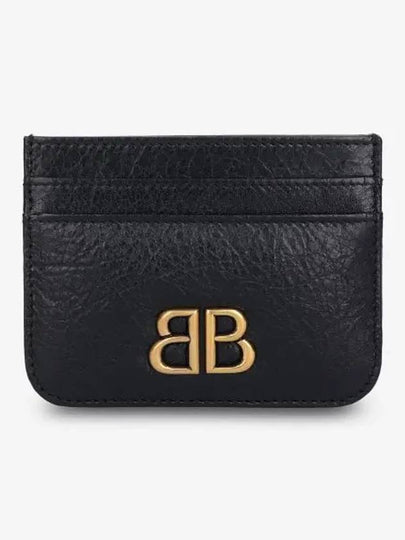 Embellished Logo Leather Card Wallet Black - BALENCIAGA - BALAAN 2