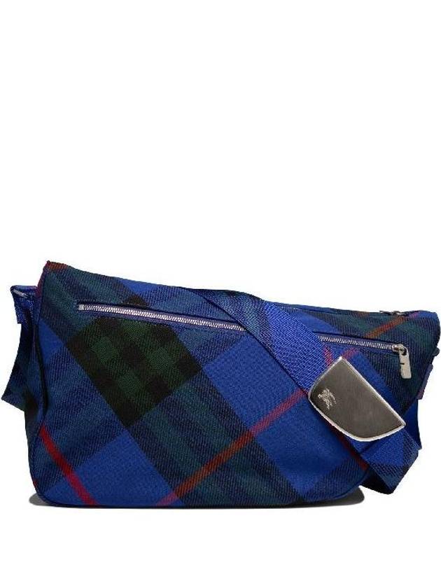 Shield Check Large Messenger Bag Blue - BURBERRY - BALAAN 2