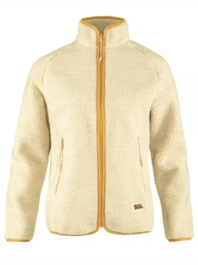 Women's Vardag Pile Fleece Zip-Up Jacket Chalk White - FJALL RAVEN - BALAAN 2