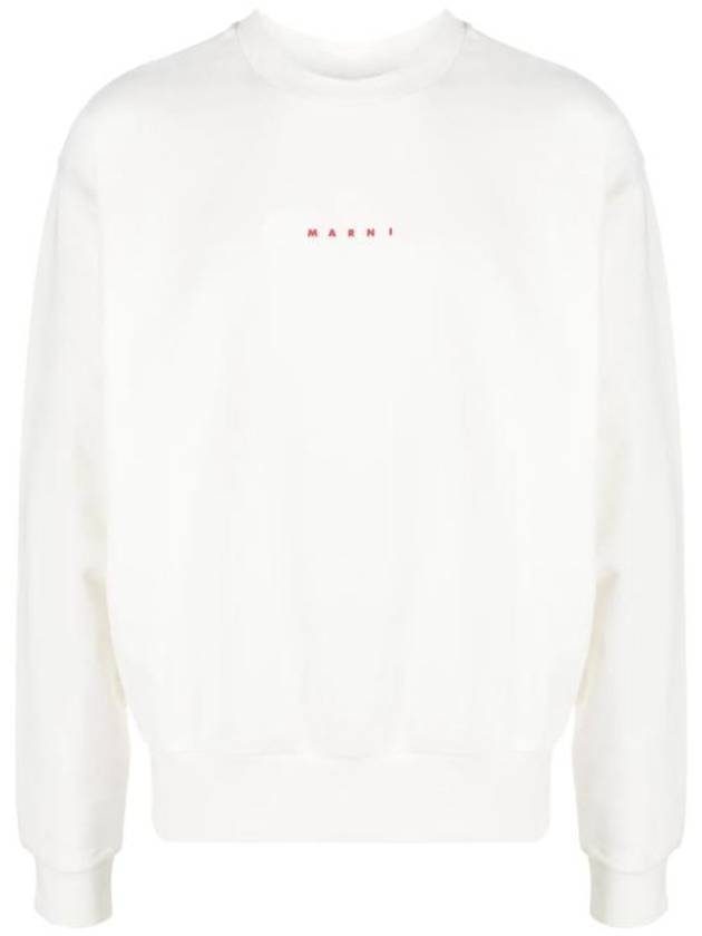 Mini Logo Organic Cotton Sweatshirt White - MARNI - BALAAN 1