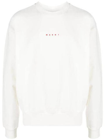 Mini Logo Organic Cotton Sweatshirt White - MARNI - BALAAN 1