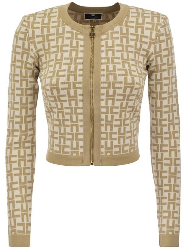 Viscose jacquard mini cardigan - ELISABETTA FRANCHI - BALAAN 1