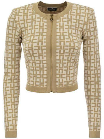 Viscose jacquard mini cardigan - ELISABETTA FRANCHI - BALAAN 1