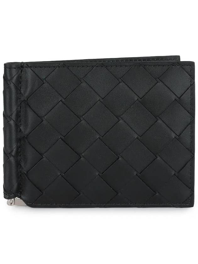 Intrecciato Bill Clip Half Wallet Black - BOTTEGA VENETA - BALAAN 3