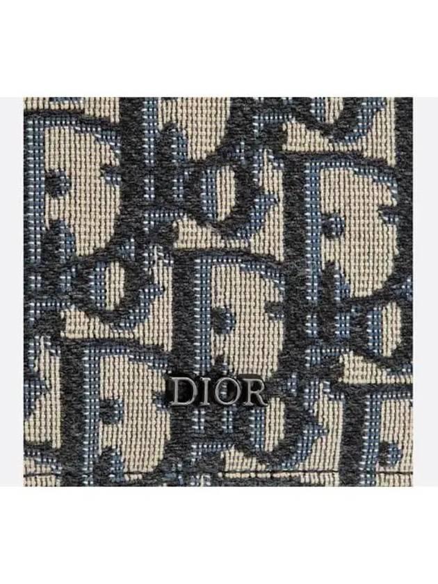 Vertical Half Card Holder Beige And Black Oblique Jacquard - DIOR - BALAAN 6