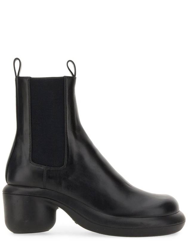 Women's Leather Round Block Heel Chelsea Boots Black - JIL SANDER - BALAAN 2