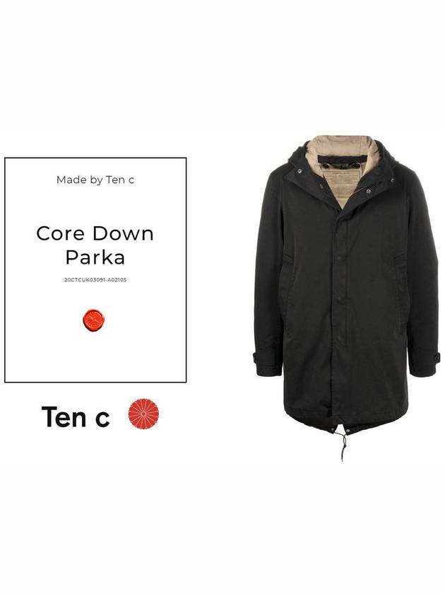 Hooded Down Core Parka Black - TEN C - BALAAN 4