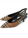 Women's Check Pattern Slingback Heels Brown - BURBERRY - BALAAN 2