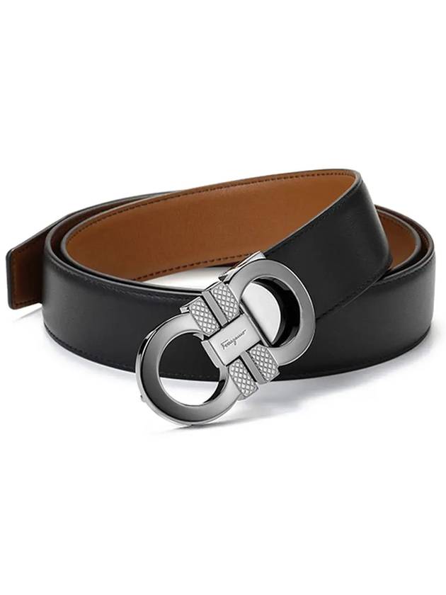 Reversible Leather Belt Black - SALVATORE FERRAGAMO - BALAAN 4