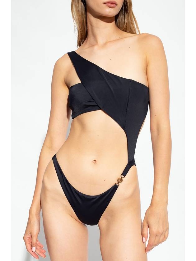 Women's Shoulder Strap Swimsuit Black - VERSACE - BALAAN 3