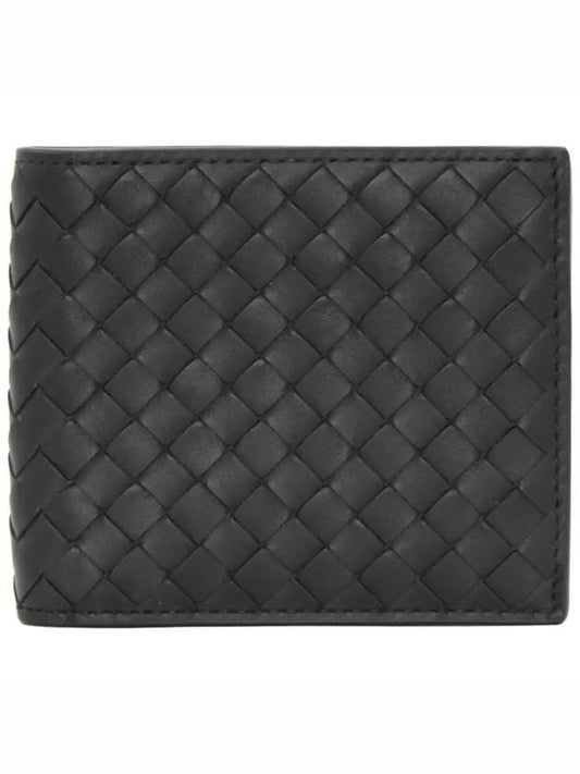 Intreciato Weaving Half Wallet Black - BOTTEGA VENETA - BALAAN 1