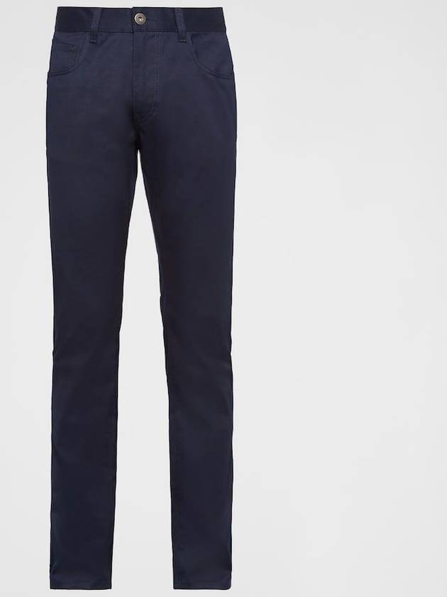 Stretch Drill Five-Pocket Cotton Jeans Navy - PRADA - BALAAN 2