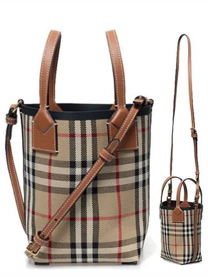 Mini London Tote Bag Archive Beige - BURBERRY - BALAAN 2