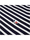 Fox Logo Stripe Long Sleeve T-Shirt Navy - MAISON KITSUNE - BALAAN 3