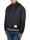 Logo Patch Ripstop Track Jacket Navy - THOM BROWNE - BALAAN 4