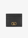 Valentino Vlogo Signature Grainy Calfskin Card Holder Black 2WP0V32SNP0NO - VALENTINO - BALAAN 1