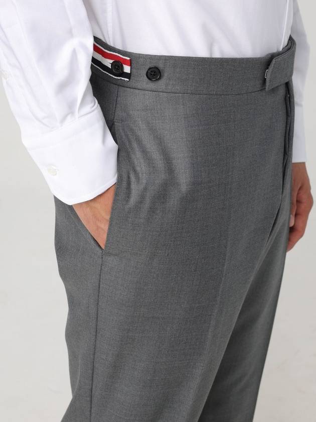 Low Rise Side Tab Wool Slacks Grey - THOM BROWNE - BALAAN 6