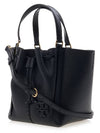 Women's McGraw Logo Leather Tote Bag Black - TORY BURCH - BALAAN 3