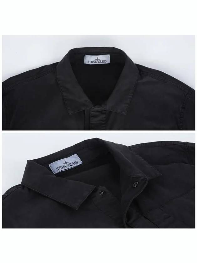 Supima Cotton Twill Over Long Sleeve Shirt Black - STONE ISLAND - BALAAN 6