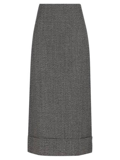 Women's Mouline Maxi Pencil Skirt Black - PRADA - BALAAN 2