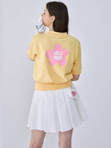 Hello Buddy Lovely Fit Short Sleeve Sweatshirt Yellow - GOXO - BALAAN 1