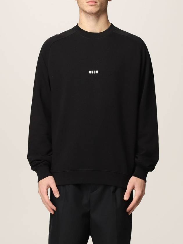 Micro Logo Print Sweatshirt Black - MSGM - BALAAN 1