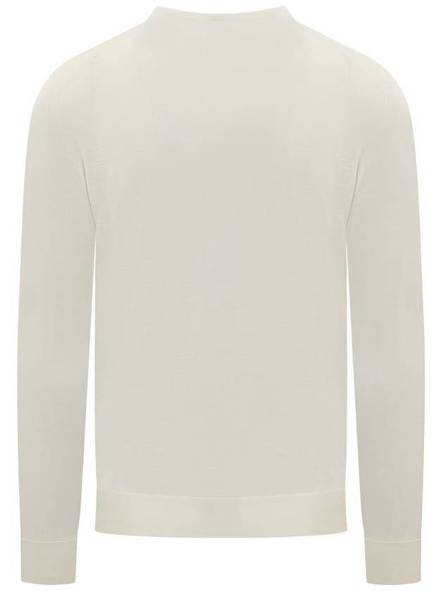 Crew neck wool knit top white - ERMENEGILDO ZEGNA - BALAAN 3