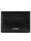 Logo Leather Card Wallet Black - JIL SANDER - BALAAN 2