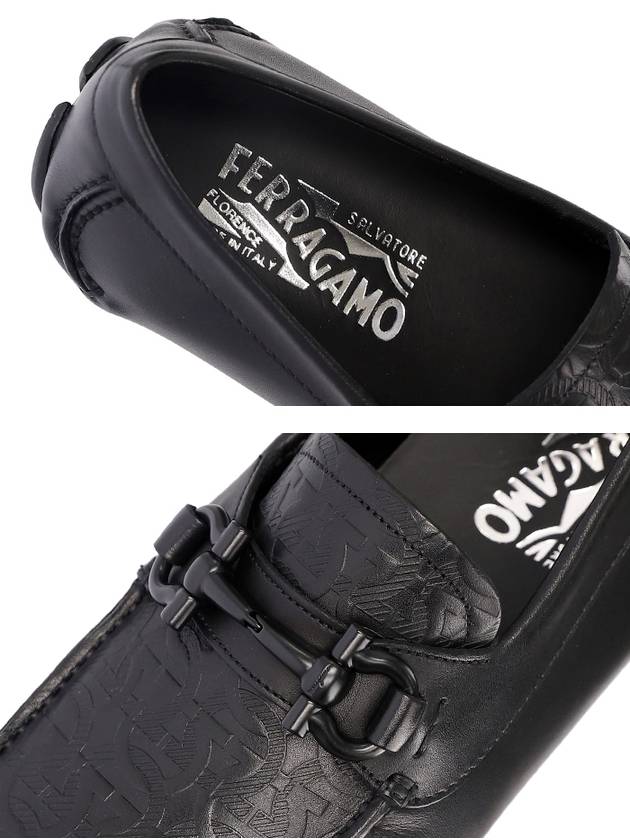 Gancini Ornament Driving Shoes Black - SALVATORE FERRAGAMO - BALAAN.