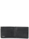 Gancini Leather Half Wallet Black - SALVATORE FERRAGAMO - BALAAN.