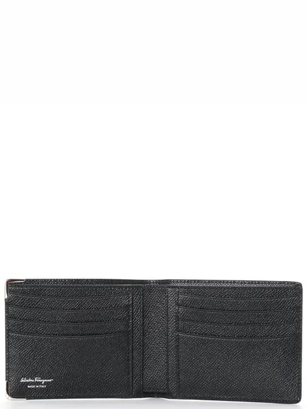 Gancini Leather Half Wallet Black - SALVATORE FERRAGAMO - BALAAN.