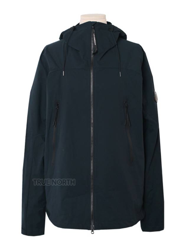 Lens Wappen Protech Hooded Zip-Up Jacket Navy - CP COMPANY - BALAAN 2