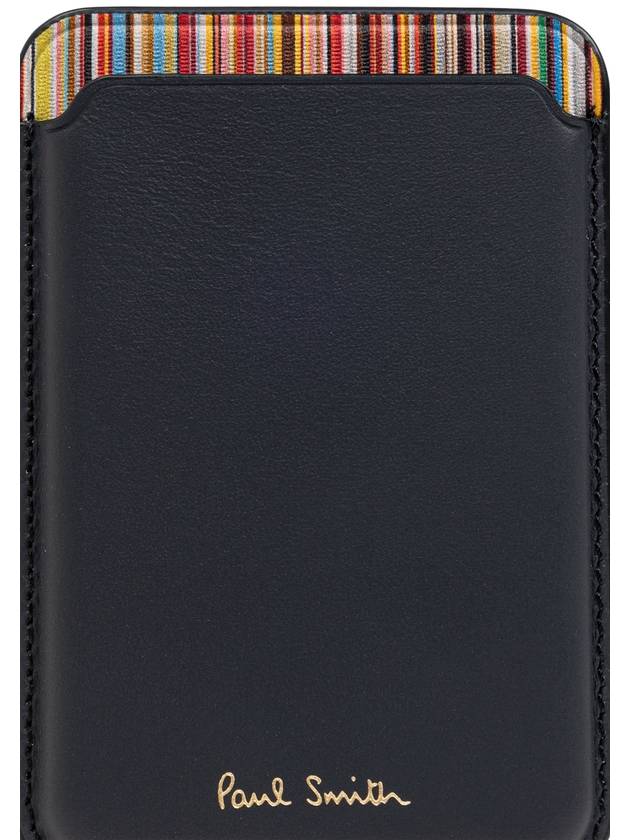 iPhone MagSafe Logo Leather Card Wallet Black - PAUL SMITH - BALAAN 4