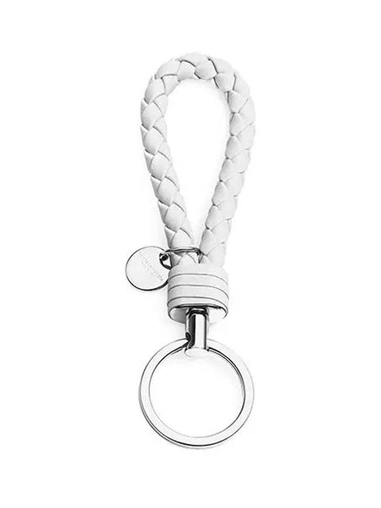 Intrecciato Leather Key Holder White - BOTTEGA VENETA - BALAAN 2