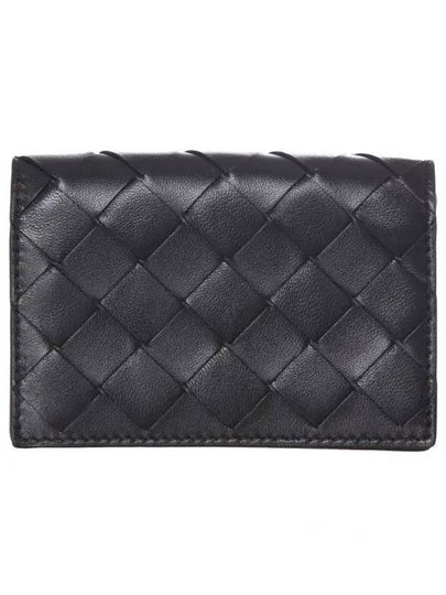 Intrecciato Flap Business Card Wallet Black - BOTTEGA VENETA - BALAAN 2