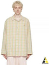 Men's Flannel Long Sleeve Shirt Orange Beige - ACNE STUDIOS - BALAAN 2