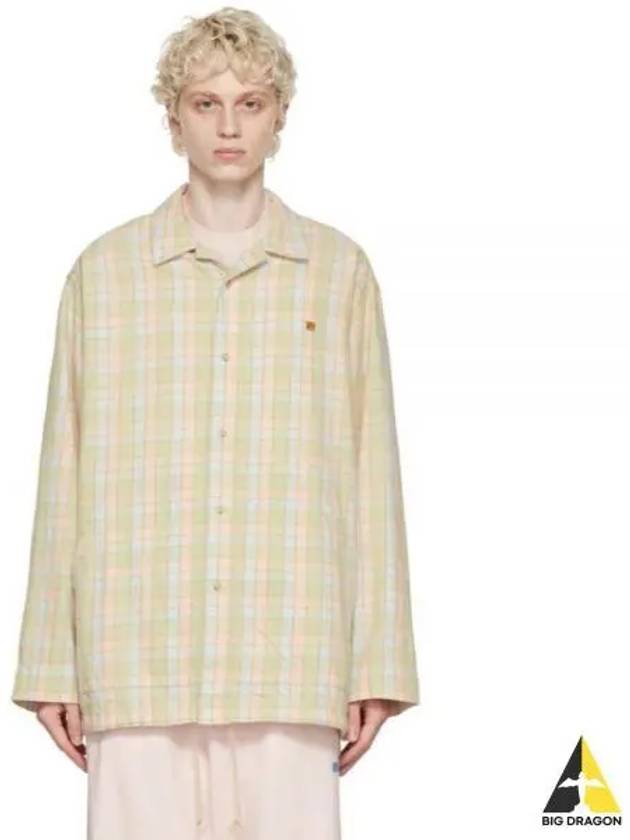 Men's Flannel Long Sleeve Shirt Orange Beige - ACNE STUDIOS - BALAAN 2