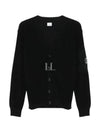 Men's Lens Wappen Button Front Cardigan Black - CP COMPANY - BALAAN 2