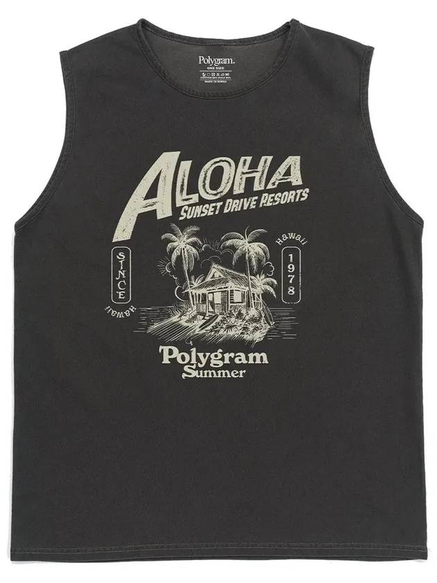 ALOHA PIGMENT DYED SLEEVELESS BLACK - POLYGRAM - BALAAN 4