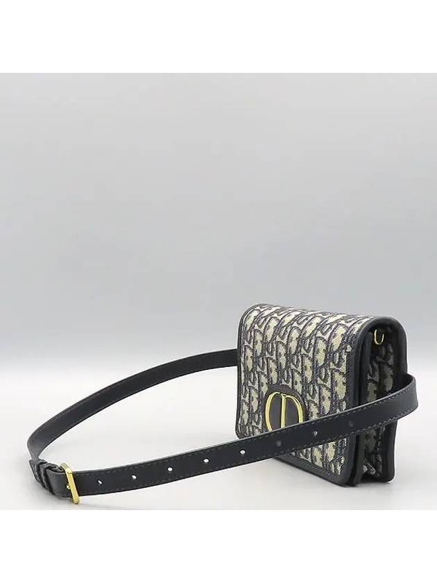 S2086UTZQ Blue oblique jacquard 30 MONTAIGNE 2 in 1 pouch belt bag chain strap - DIOR - BALAAN 4