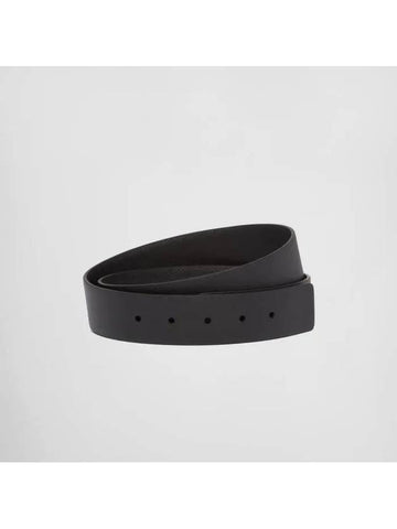 Reversible Saffiano Leather Belt Black - PRADA - BALAAN 1